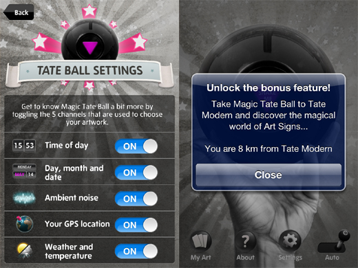 tateball1 Magic Tate Ball app launched to show you art based on your surroundings