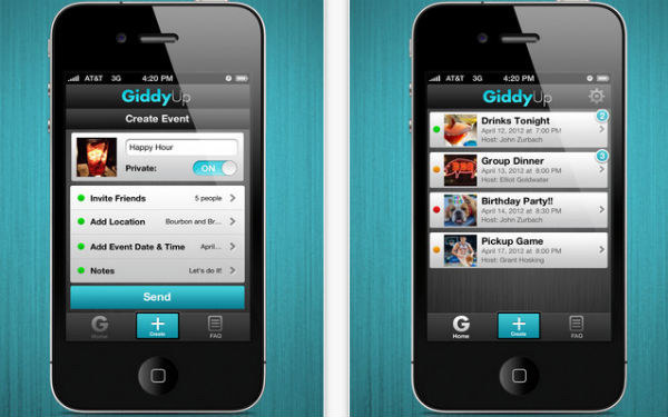 GiddyUp App iPhone