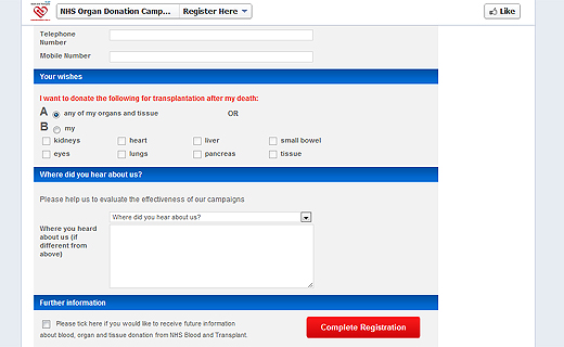 fbkreg Latest Facebook feature more than triples organ donation registration with the NHS