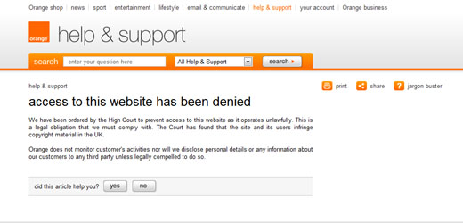 orange down Anonymous downs Virgin Media website in response to The Pirate Bay blockage, as proxy wars continue