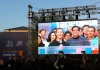 Zuckerberg On Screen Ringing The NASDAQ Bell