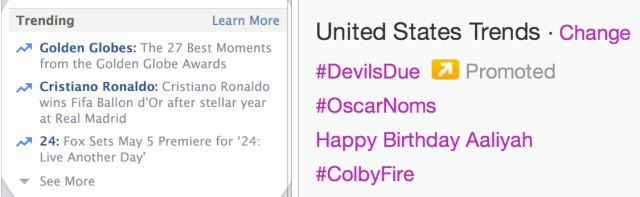 Facebook Trends Twitter Trends